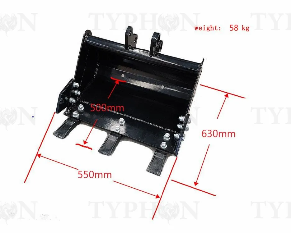 2-3.5 Ton Mini Excavator Attachment 550mm Teeth Bucket Trenching Buckets 21 inch for TERROR X2