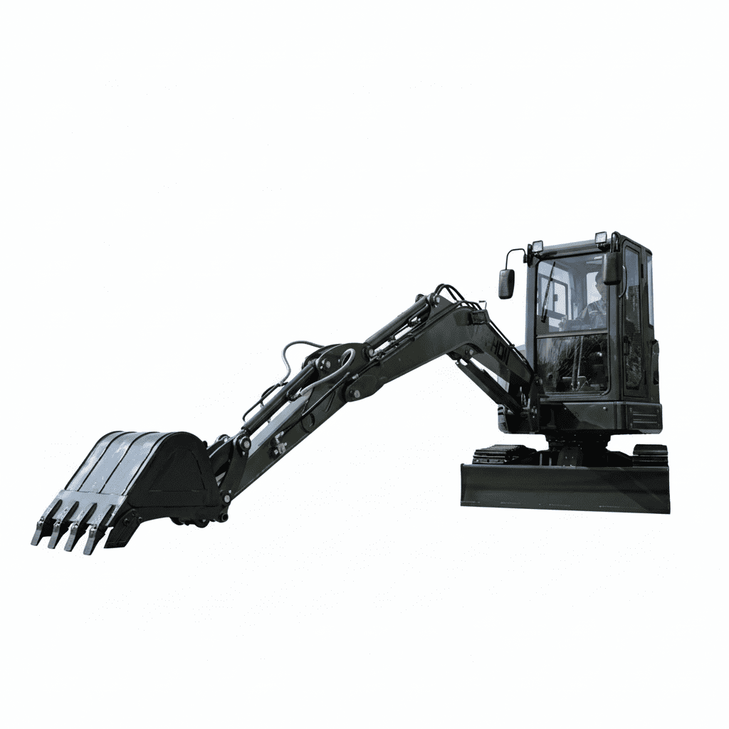 TYPHON KUVUO 4.0 four ton cabin mini excavator w Kubota D1703 Diesel engine Metal Tracks, Boom Swing, AC Heater, Hydraulic Control