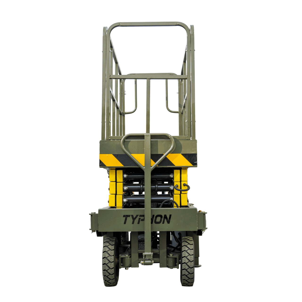 TYPHON xFlex-2037W Walk-Behind Scissor Lift comes with 20ft Working Height and Manual outriggers 1102 lbs load capacity 110V Electric