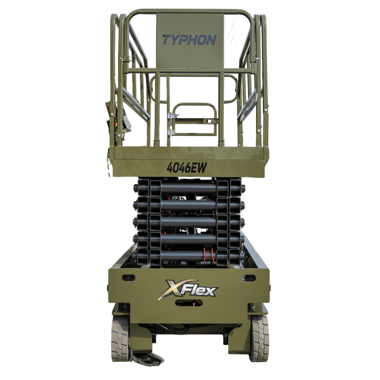 TYPHON xFlex-4046EW Electric Wheel Scissor Lift 2.6 Ton operating weight and 40ft platform height with 705lbs Load Capacity