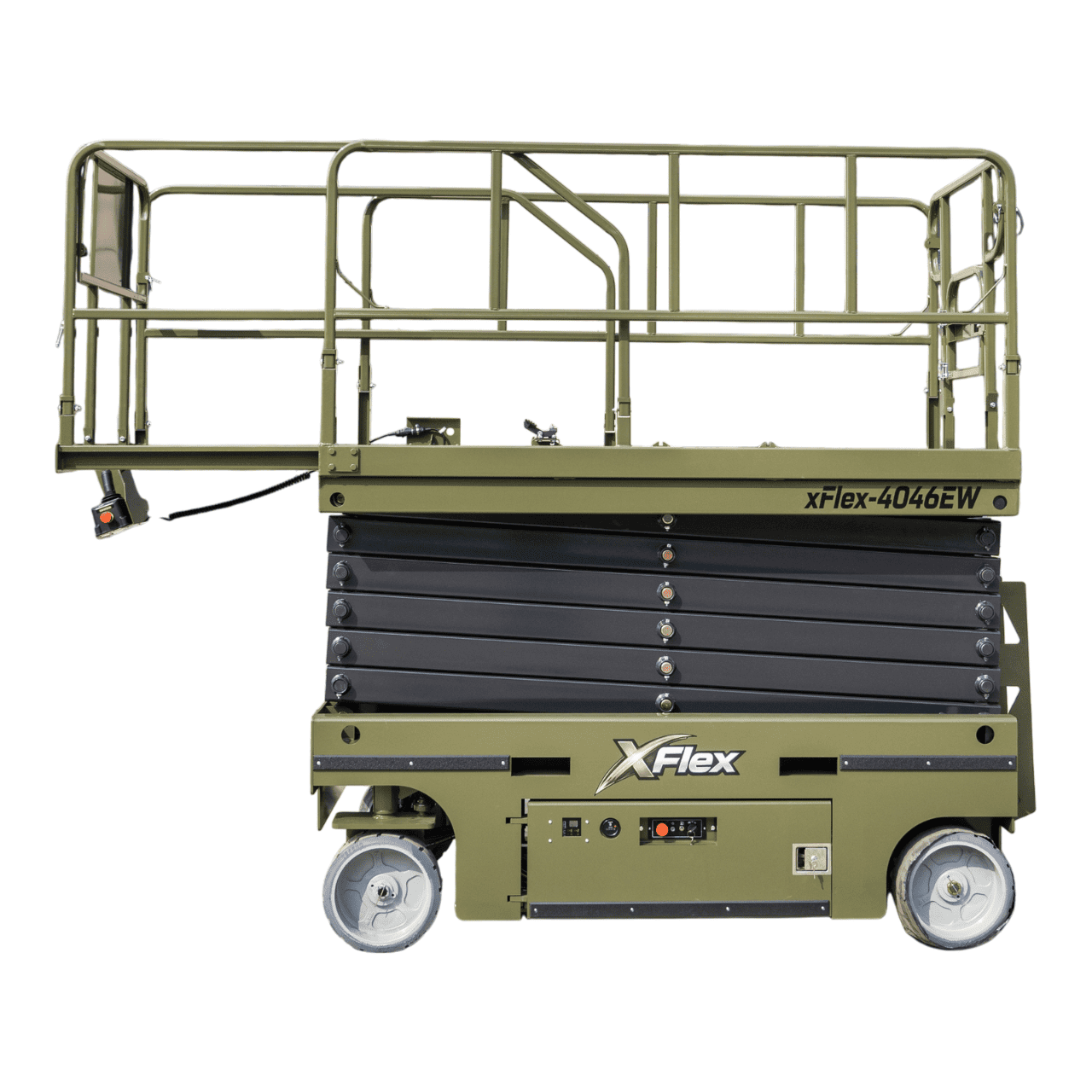 TYPHON xFlex-4046EW Electric Wheel Scissor Lift 2.6 Ton operating weight and 40ft platform height with 705lbs Load Capacity