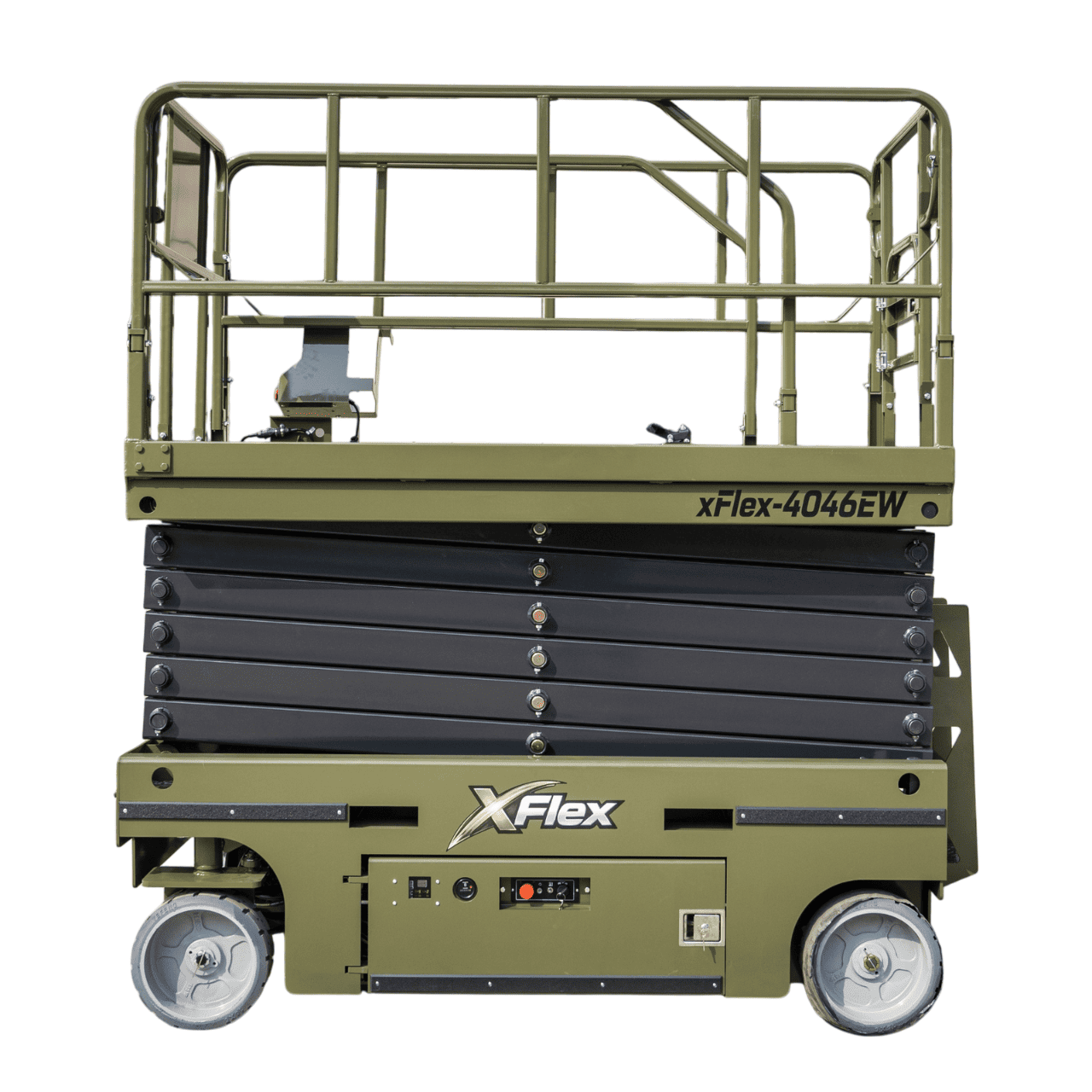 TYPHON xFlex-4046EW Electric Wheel Scissor Lift 2.6 Ton operating weight and 40ft platform height with 705lbs Load Capacity