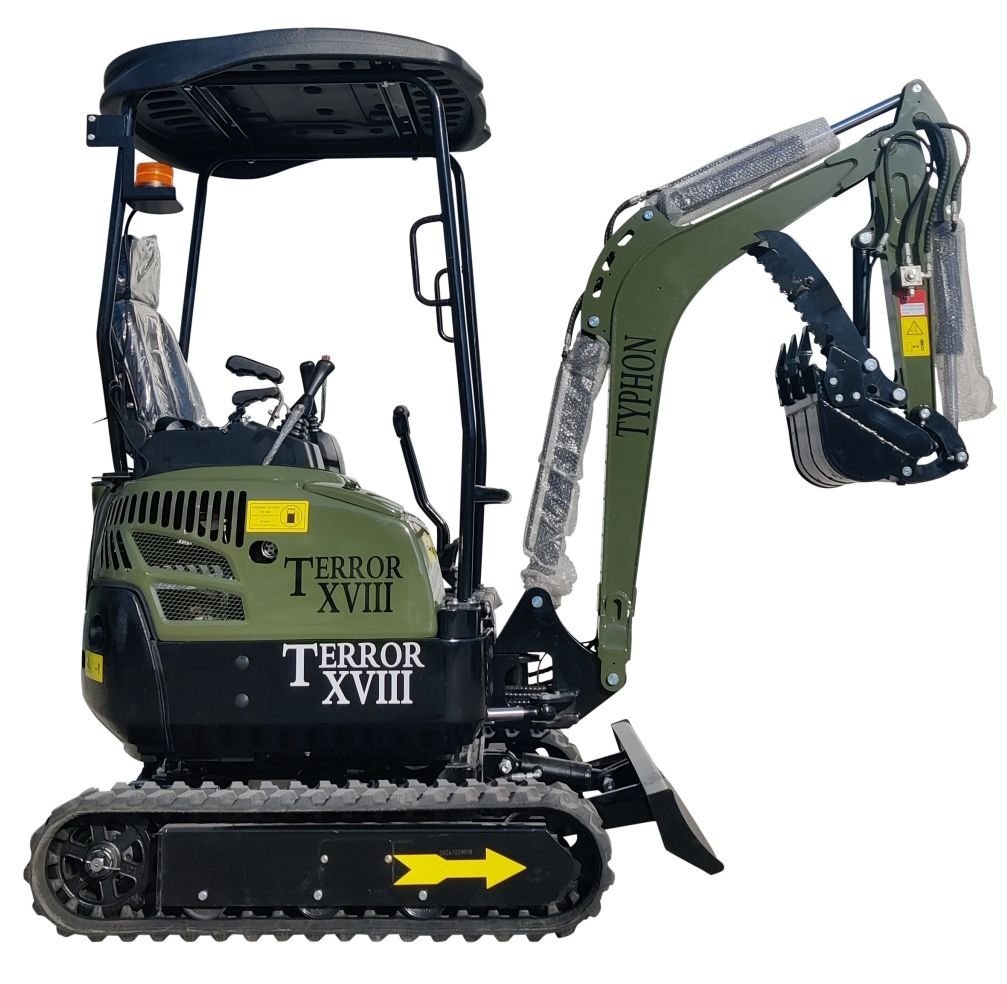 2025 4000 lb Typhon Terror XVIII Mini Excavator Rubber Track with Kubota Diesel Engine USA
