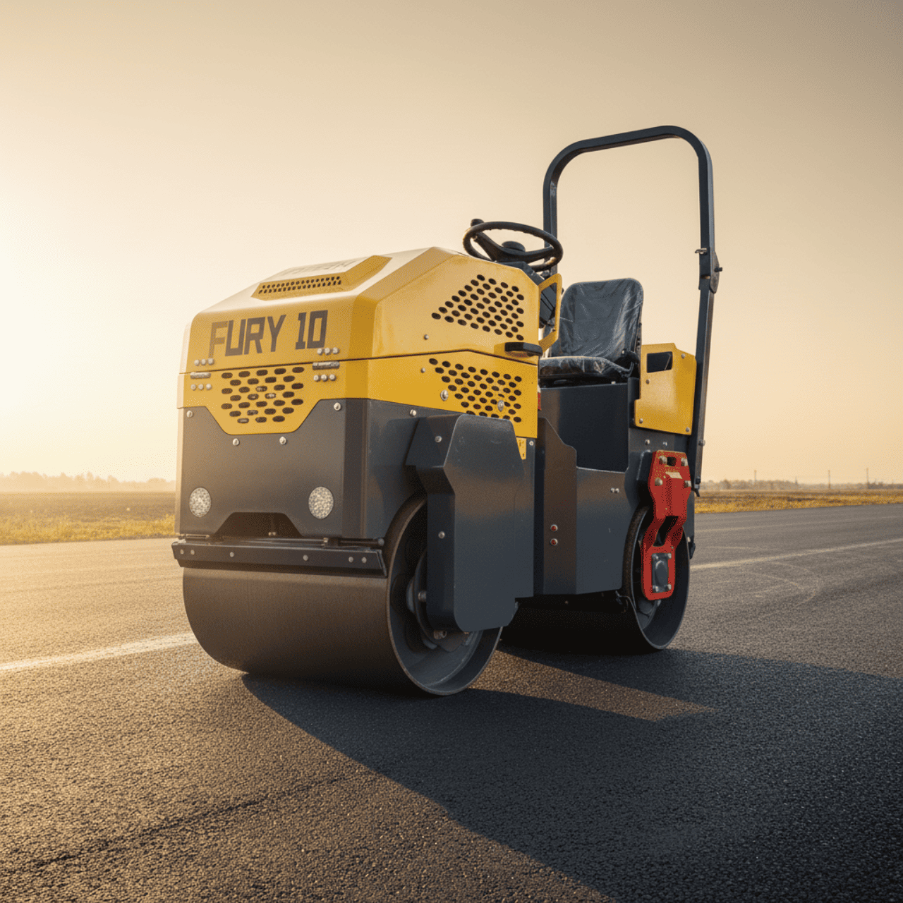 TYPHON Fury 10 Mini Road Roller 1Ton Hydraulic oil B&S 13.5hp gas USA air-cooled